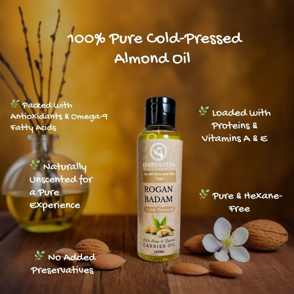 Almond oil, sweet almond oil, rogan badam, cold-pressed almond oil, natural almond oil, vitamin E oil, hair oil, skin oil, massage oil, aromatherapy oil, moisturizing oil, best almond oil, buy almond oil, pure almond oil, almond oil benefits, almond oil for hair, almond oil for skin.