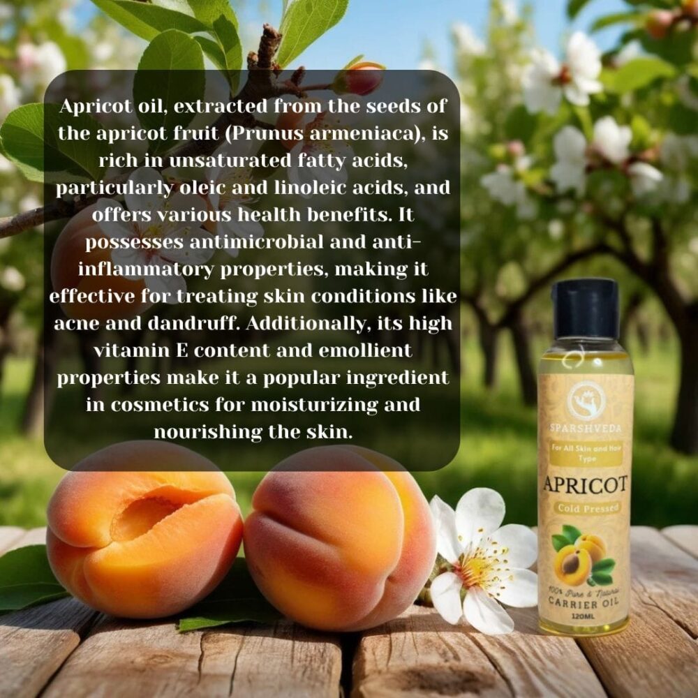 Apricot oil, cold-pressed apricot oil, natural apricot oil, skin care oil, hair care oil, vitamin E oil, antioxidant oil, moisturizing oil, best apricot oil, buy apricot oil, pure apricot oil, apricot oil benefits, apricot oil for skin, apricot oil for hair, Sparshveda Apricot Oil