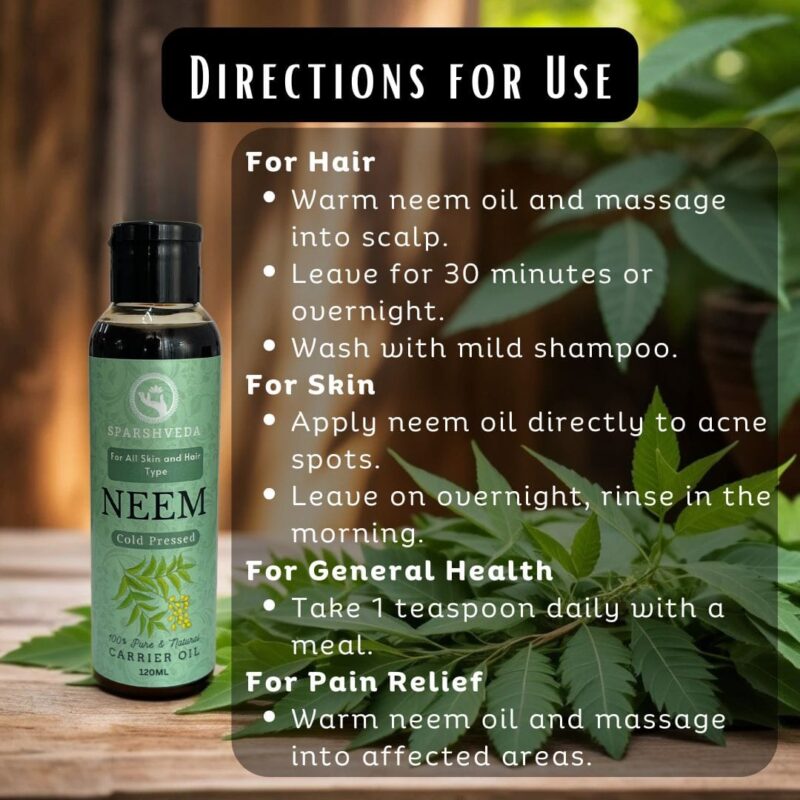 Neem Cold-Pressed Oil, Cold-Pressed Neem Oil, Pure Neem Oil, Organic Neem Oil, Sparshveda Neem Oil, Natural Neem Oil, Neem Oil Benefits, Neem Oil for Skin, Neem Oil for Acne, Neem Oil for Eczema, Neem Oil for Psoriasis, Neem Oil for Hair Growth, Neem Oil for Dandruff, Neem Oil for Scalp, Neem Oil for Fungal Infections, Neem Oil for Pets, Neem Oil for Plants, Neem Oil Insect Repellent, Neem Oil Uses, Buy Neem Oil, Where to Buy Neem Oil, Best Neem Oil, Unrefined Neem Oil, 100% Neem Oil, Cold-Pressed Neem Oil for Face, Cold-Pressed Neem Oil for Body, Neem Oil for Itching, Neem Oil for Scars.