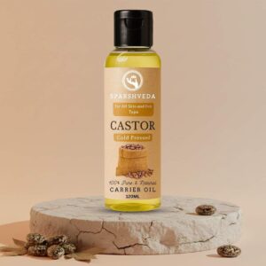 Sparshveda's Castor Oil offers a pure and natural solution for a variety of needs, from promoting healthy hair growth and thickening eyebrows and eyelashes, to nourishing dry skin and providing versatile benefits for overall wellness; this organic, cold-pressed castor oil retains its potent nutrients, making it the best choice for those seeking a natural remedy, and is readily available for purchase online.