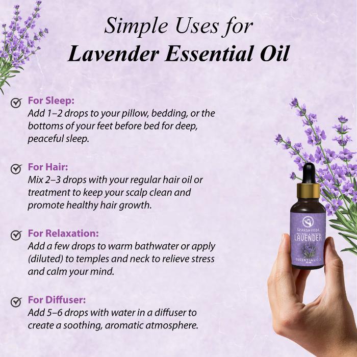 Sparshveda Lavender Essential Oil (30ml) 4 Sparshveda Lavender Essential Oil (30ml) - Image 4