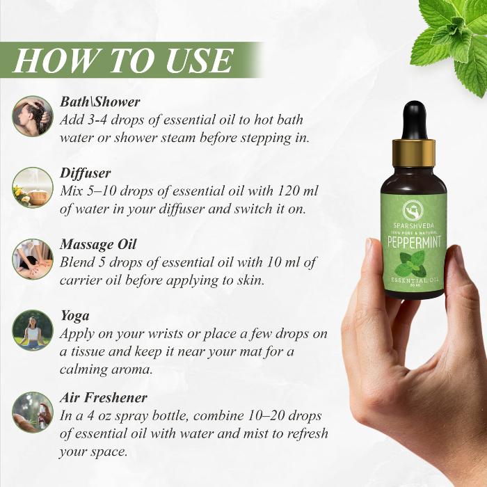 Sparshveda Peppermint Essential Oil (30ml) 4 sparshveda peppermint oil