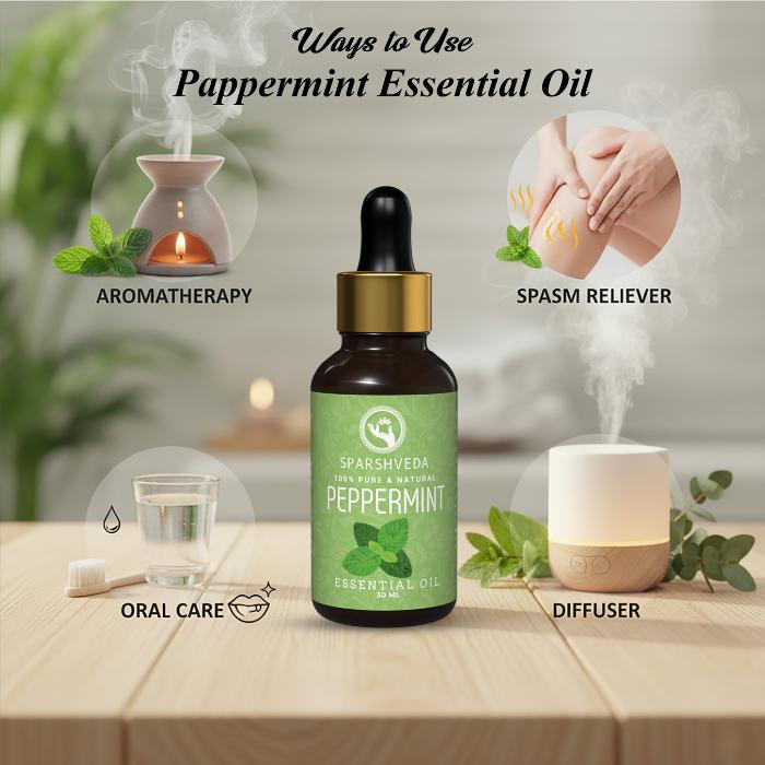 Sparshveda Peppermint Essential Oil (30ml) 5 sparshveda peppermint oil