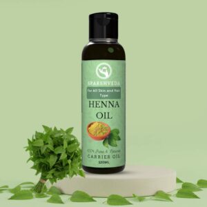 Sparshveda Henna (Mehandi) Cold Pressed Oil is a highly beneficial and natural oil known for its exceptional hair and scalp care properties. Extracted from henna seeds using a cold-pressing method, this oil retains its essential nutrients and active compounds. It is rich in tannins, Vitamin E, and fatty acids, which help to nourish the scalp, strengthen hair follicles, and promote healthy hair growth. Its natural cooling properties make it effective in soothing the scalp and reducing inflammation, while its anti-fungal and anti-bacterial properties help to combat dandruff and other scalp conditions.